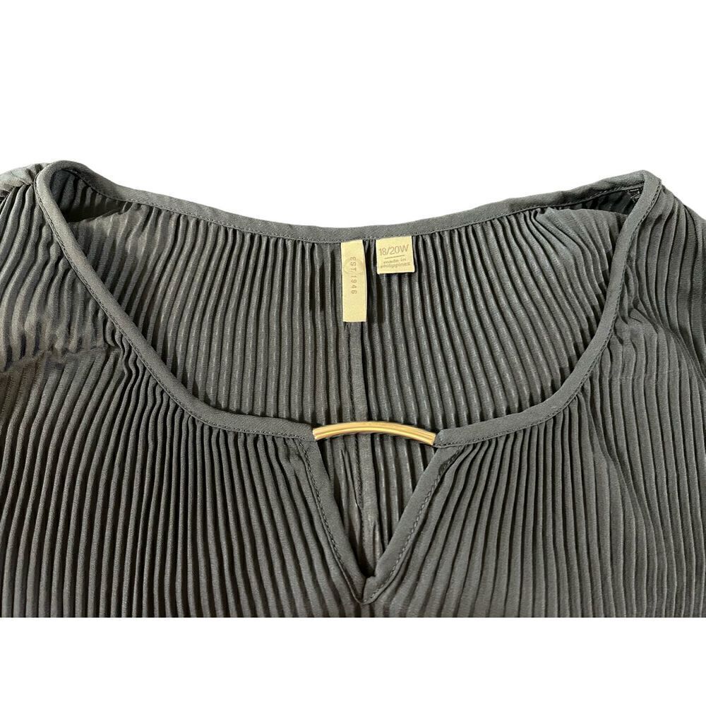 Cato grey cold shoulder lampshade pleated blouse high low - Picture 6 of 6